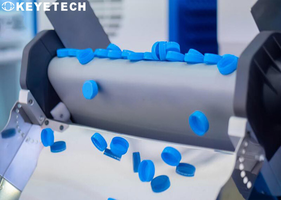 Système d'inspection des bouchons de bouteilles de boissons avec caméra industrielle à pixels élevés