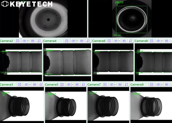 Système d'inspection de la vision par caméra CMOS industrielle pour la détection des défauts du col de bouteille